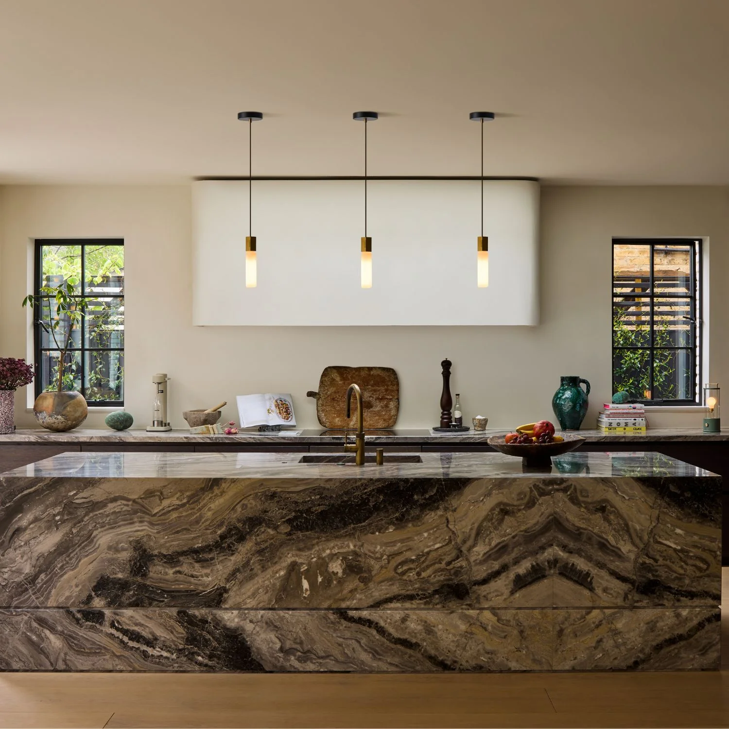 Basalt Single Pendant in Brass - Image 4
