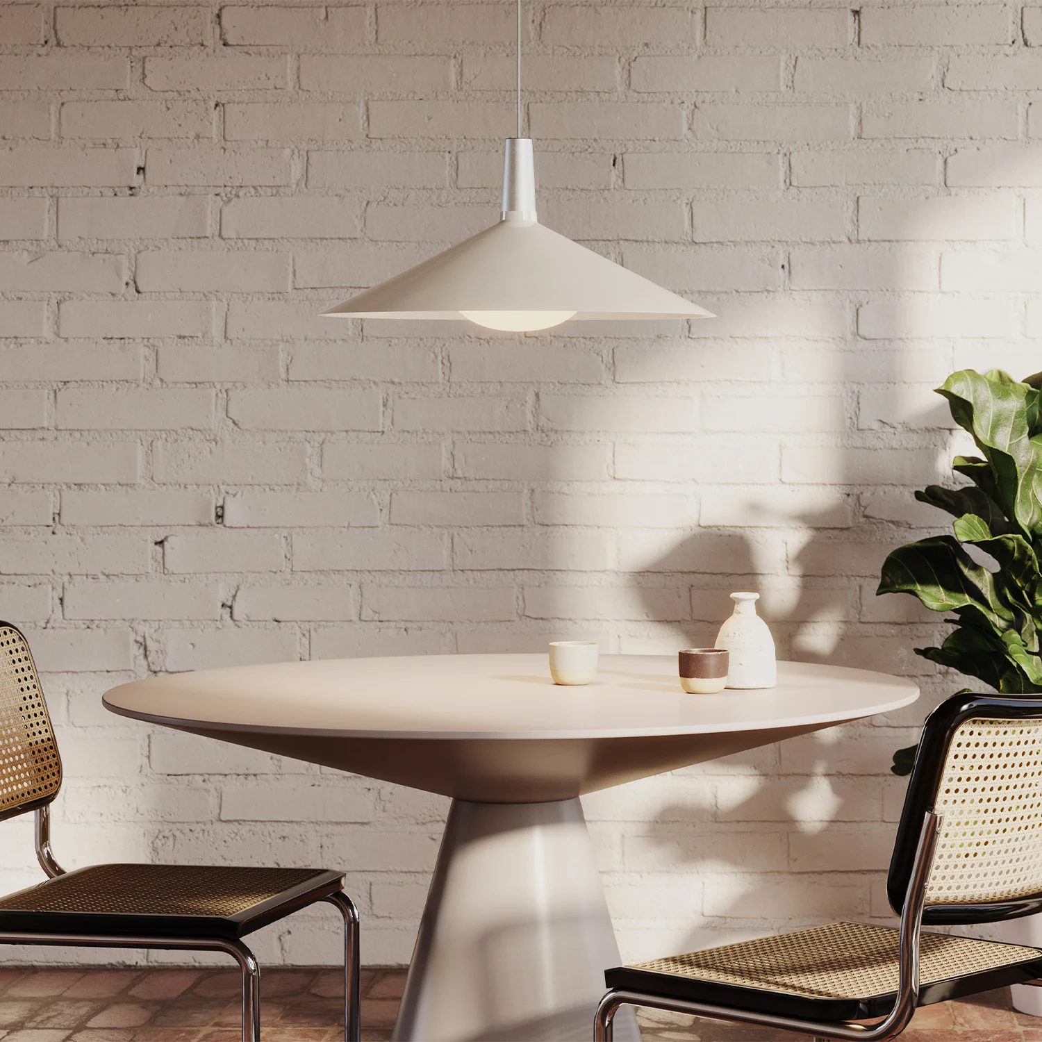 Bower Pendant Light Large in Oyster White - Image 3