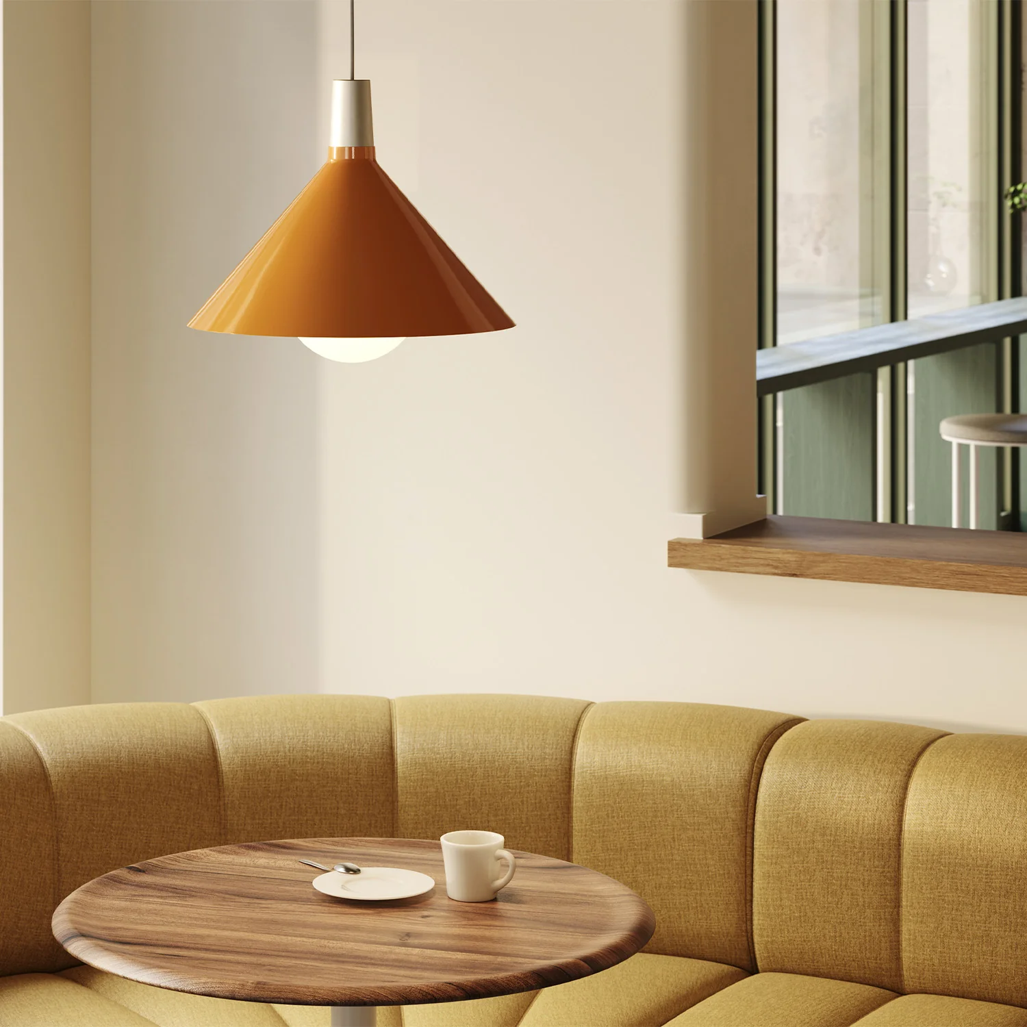 Bower Pendant Light Medium in Yellow + Sphere IV - Image 3