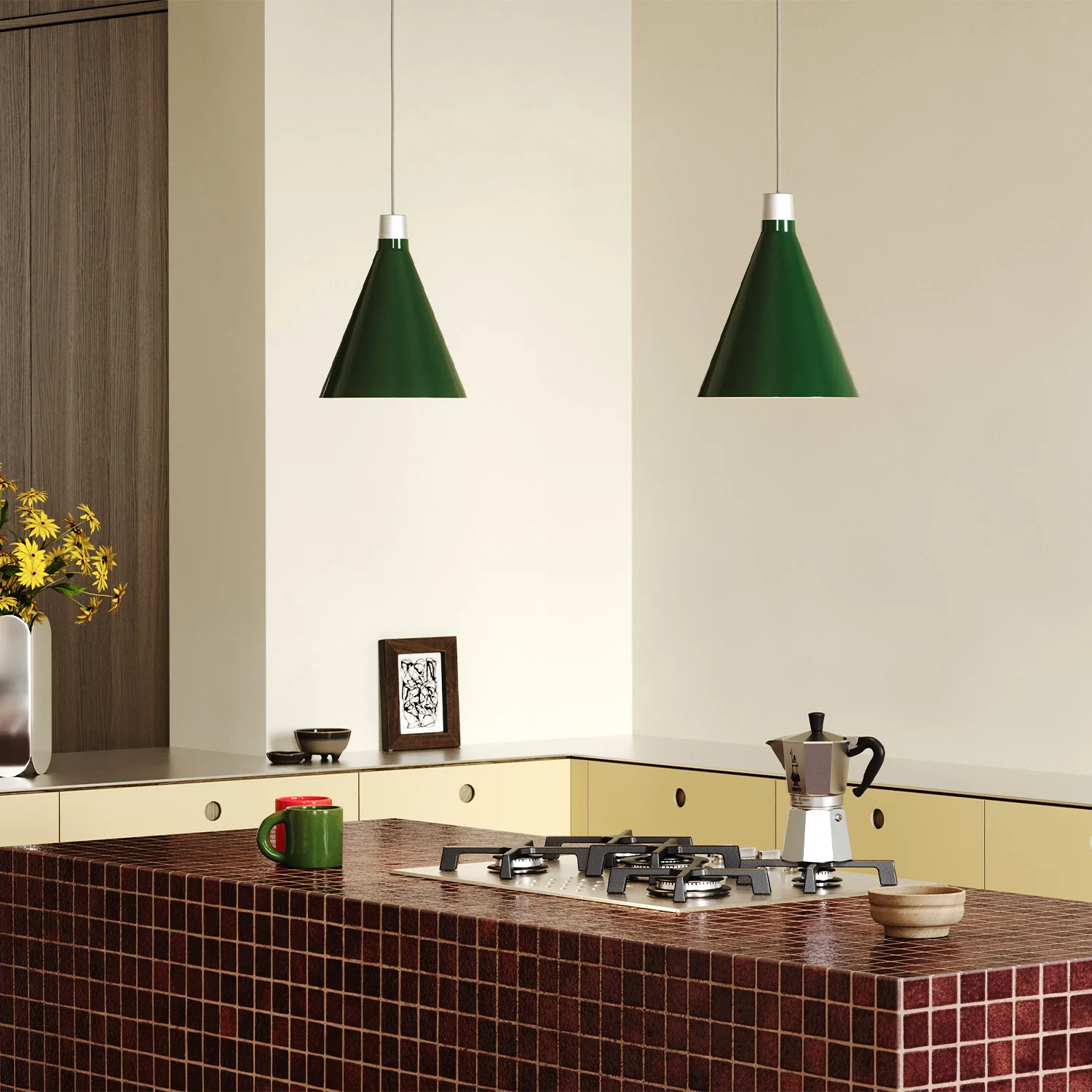 Bower Pendant Light Small in Dark Green - Image 2