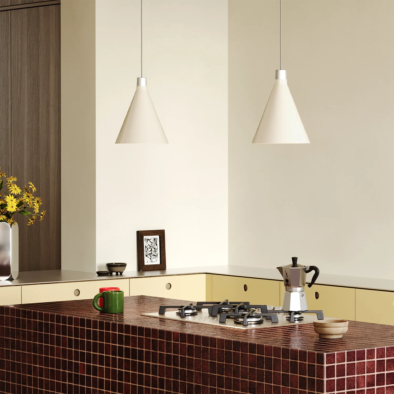 Bower Pendant Light Small in Oyster White - Image 2