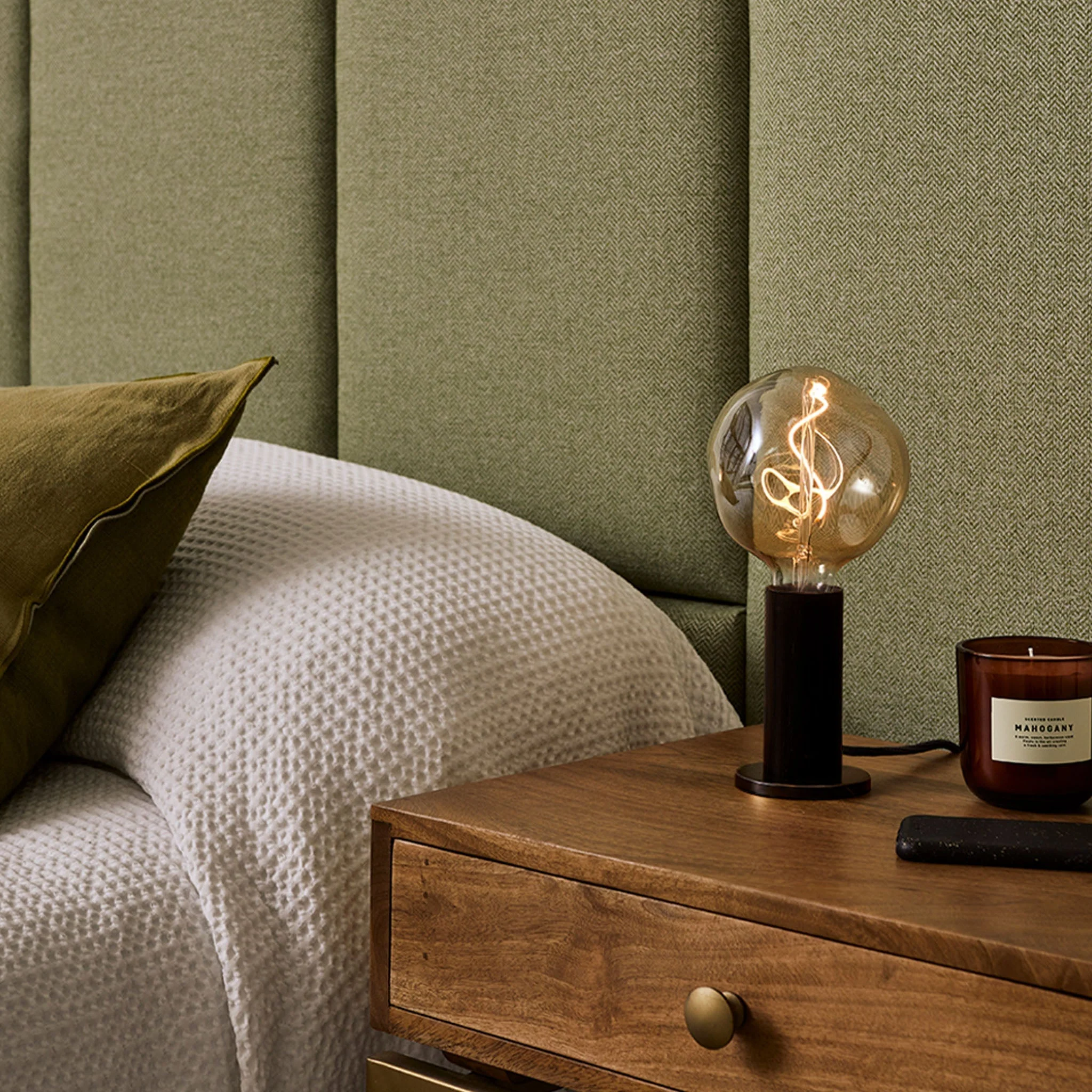 Knuckle Table Lamp in Blackened Oak + Voronoi I - Image 3