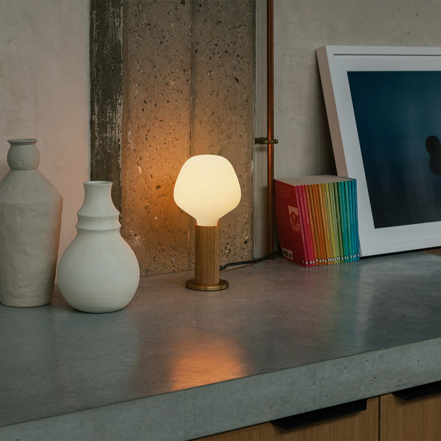 Knuckle Table Lamp in Oak + Enno - Image 2