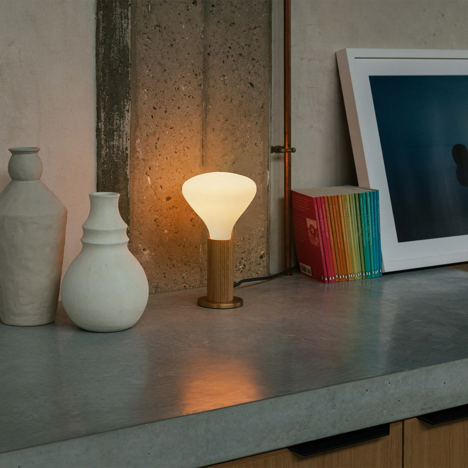 Knuckle Table Lamp in Oak + Noma - Image 2