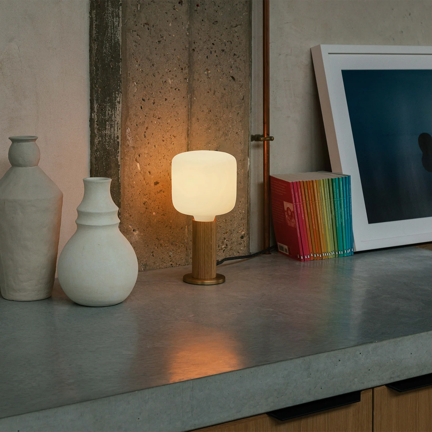 Knuckle Table Lamp in Oak + Oblo - Image 2