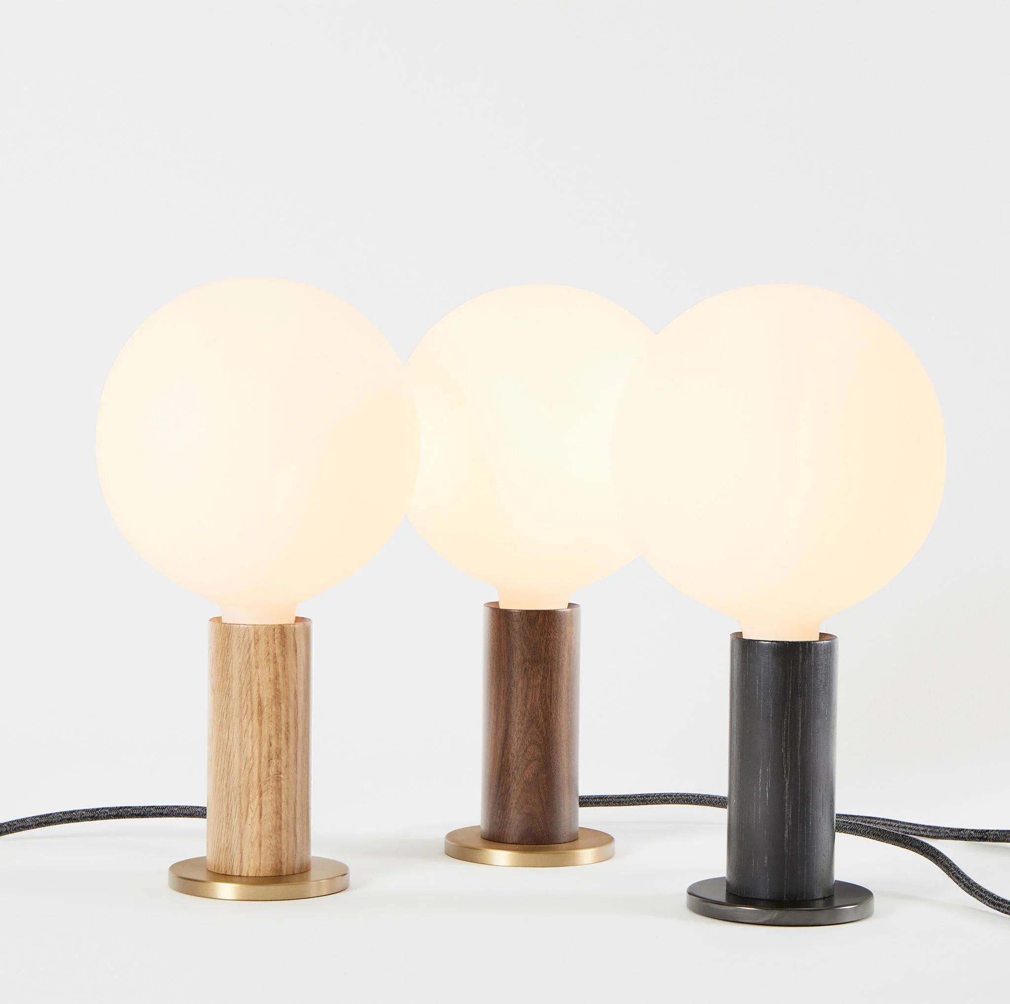 Knuckle Table Lamp in Oak + Sphere IV - Image 3