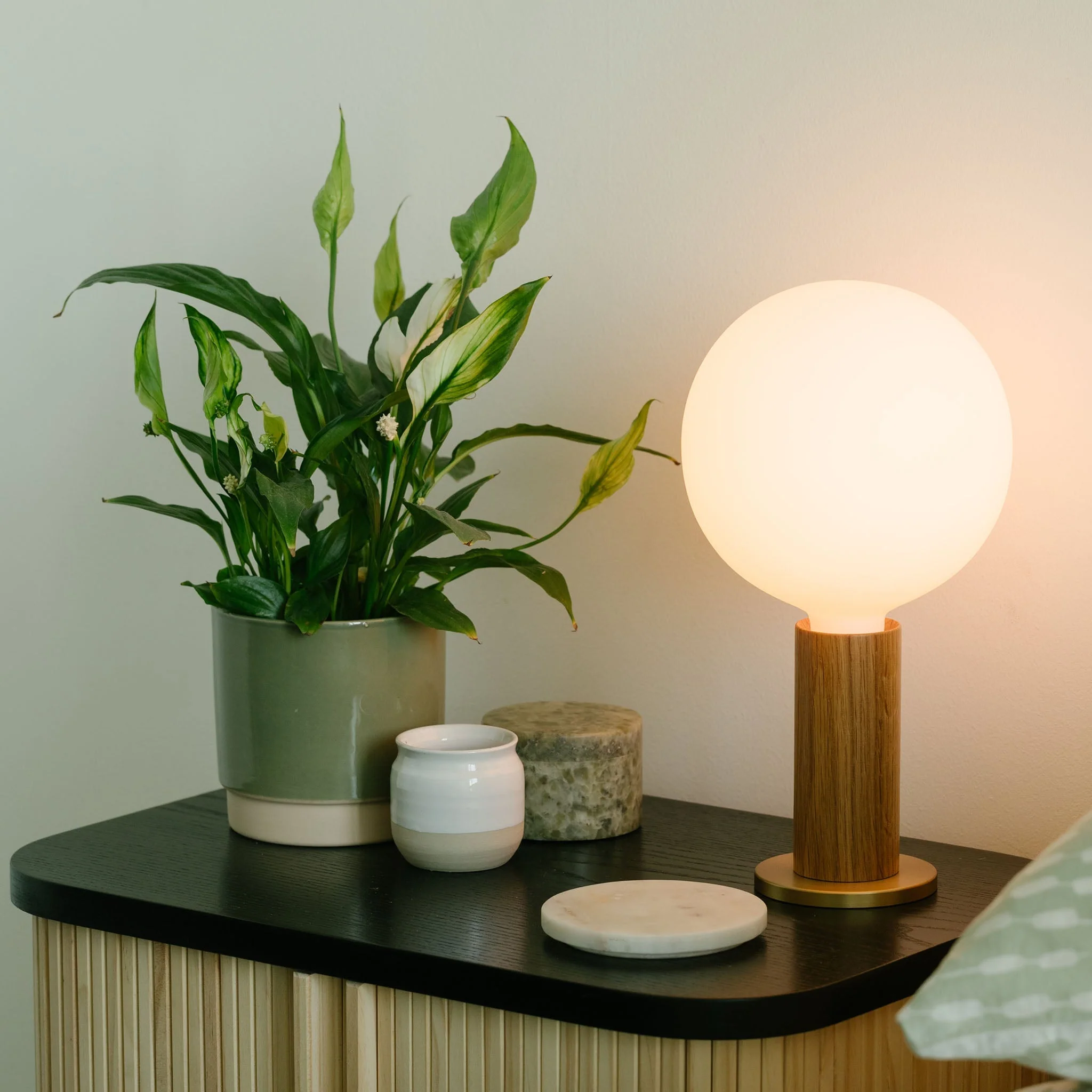 Knuckle Table Lamp in Oak + Sphere IV - Image 4