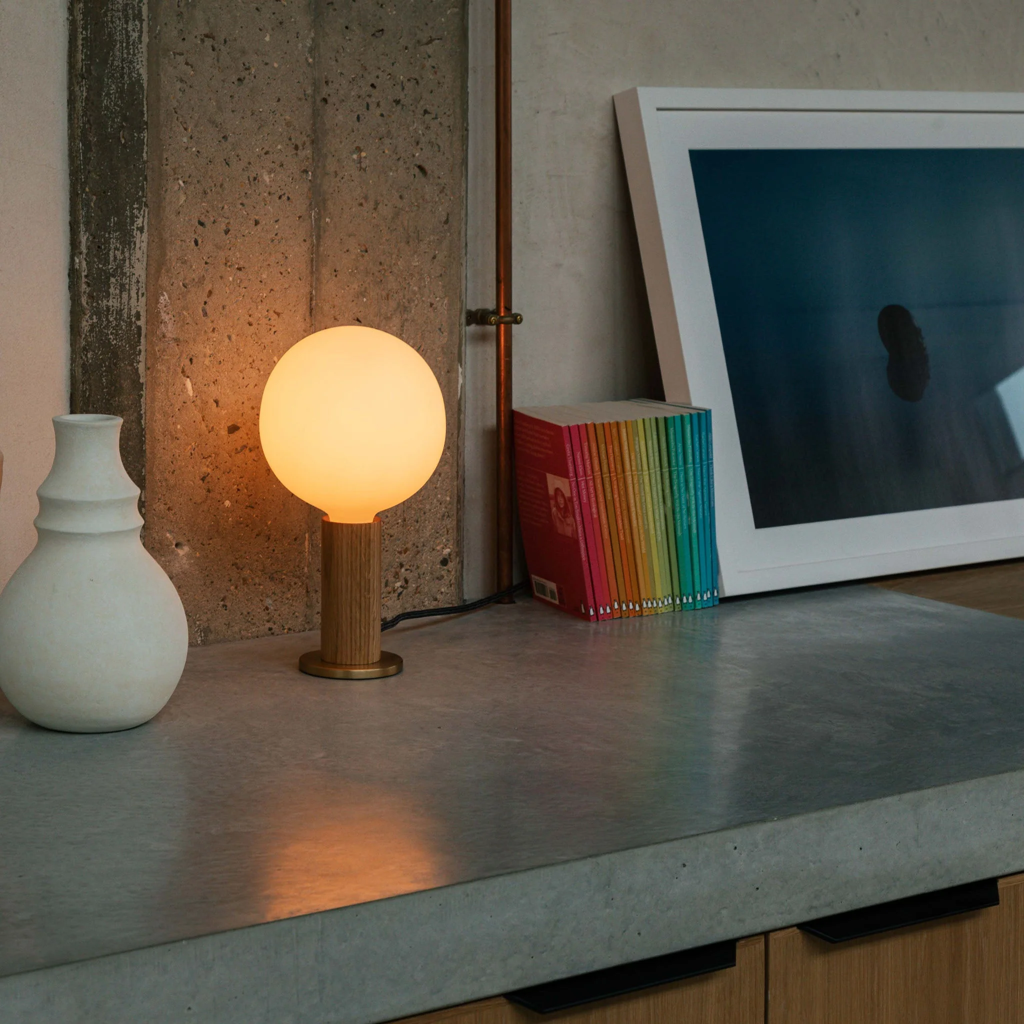 Knuckle Table Lamp in Oak + Sphere IV - Image 5