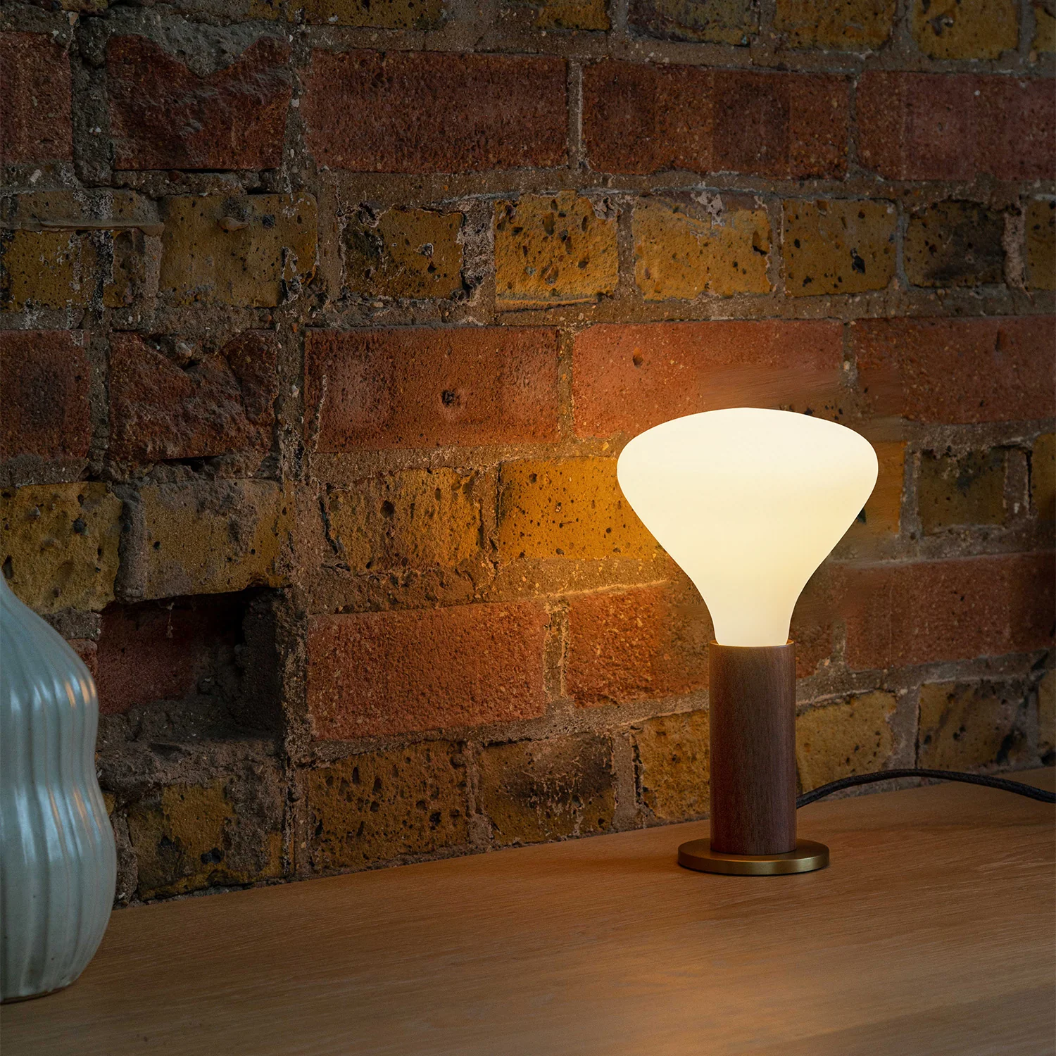 Knuckle Table Lamp in Walnut + Noma - Image 2
