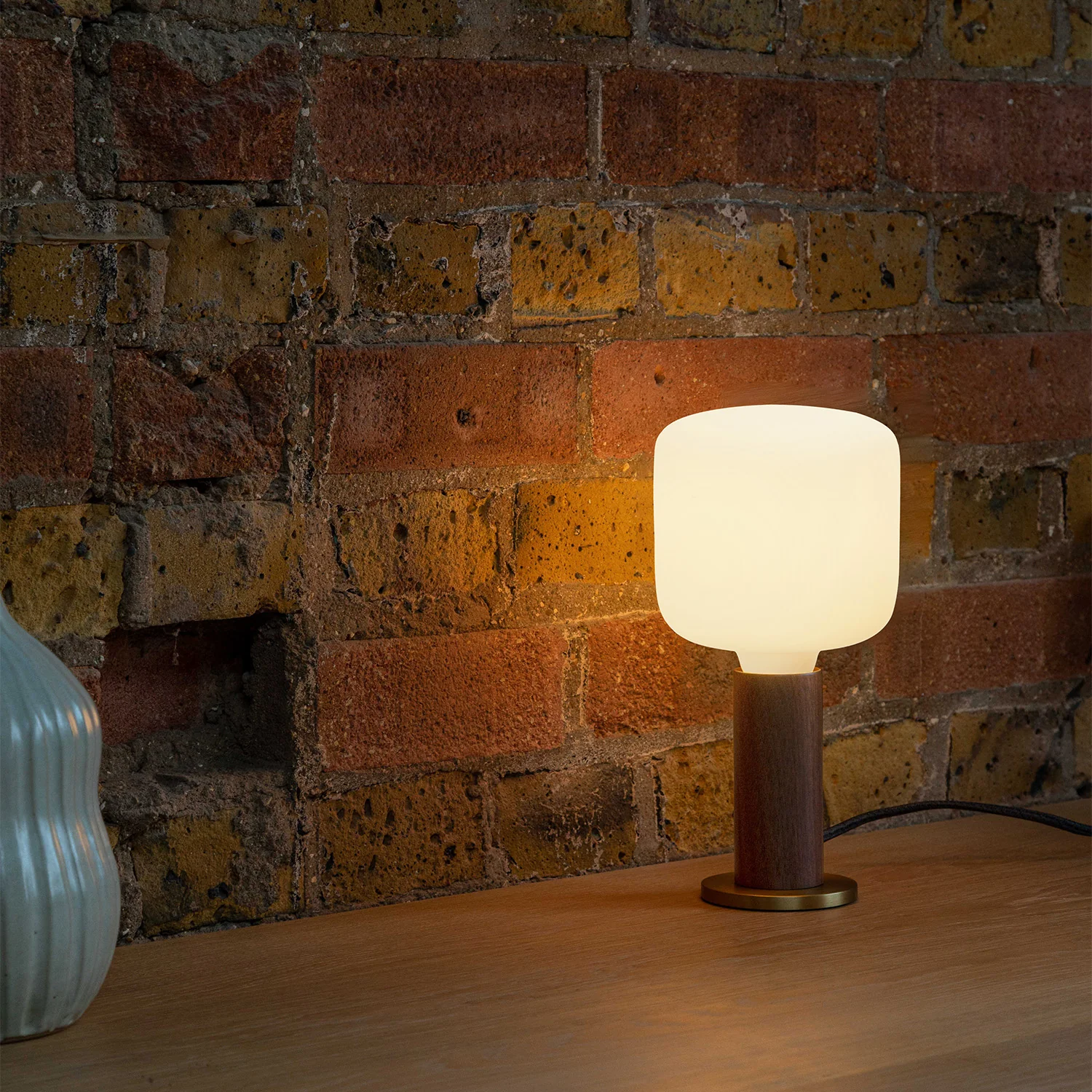 Knuckle Table Lamp in Walnut + Oblo - Image 2