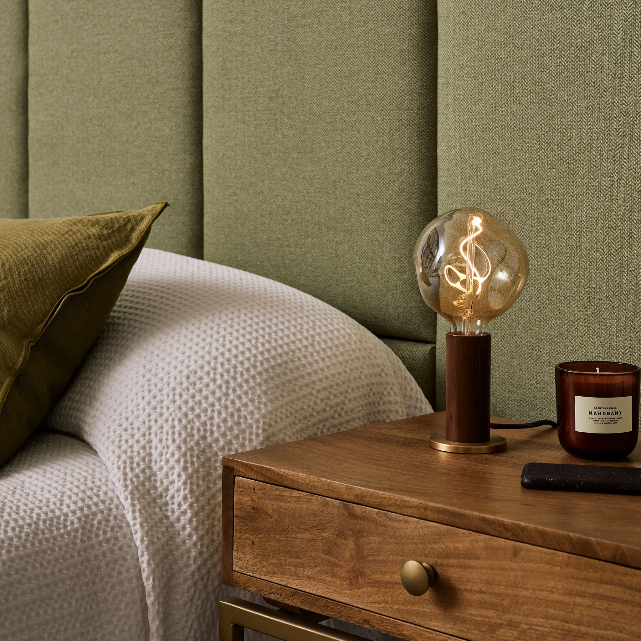 Knuckle Table Lamp in Walnut + Voronoi I - Image 4