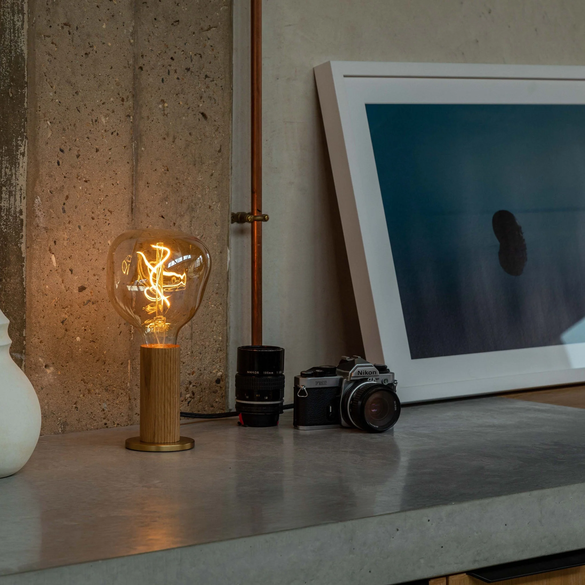 Knuckle Table Lamp in Walnut + Voronoi I - Set of 2 - Image 2