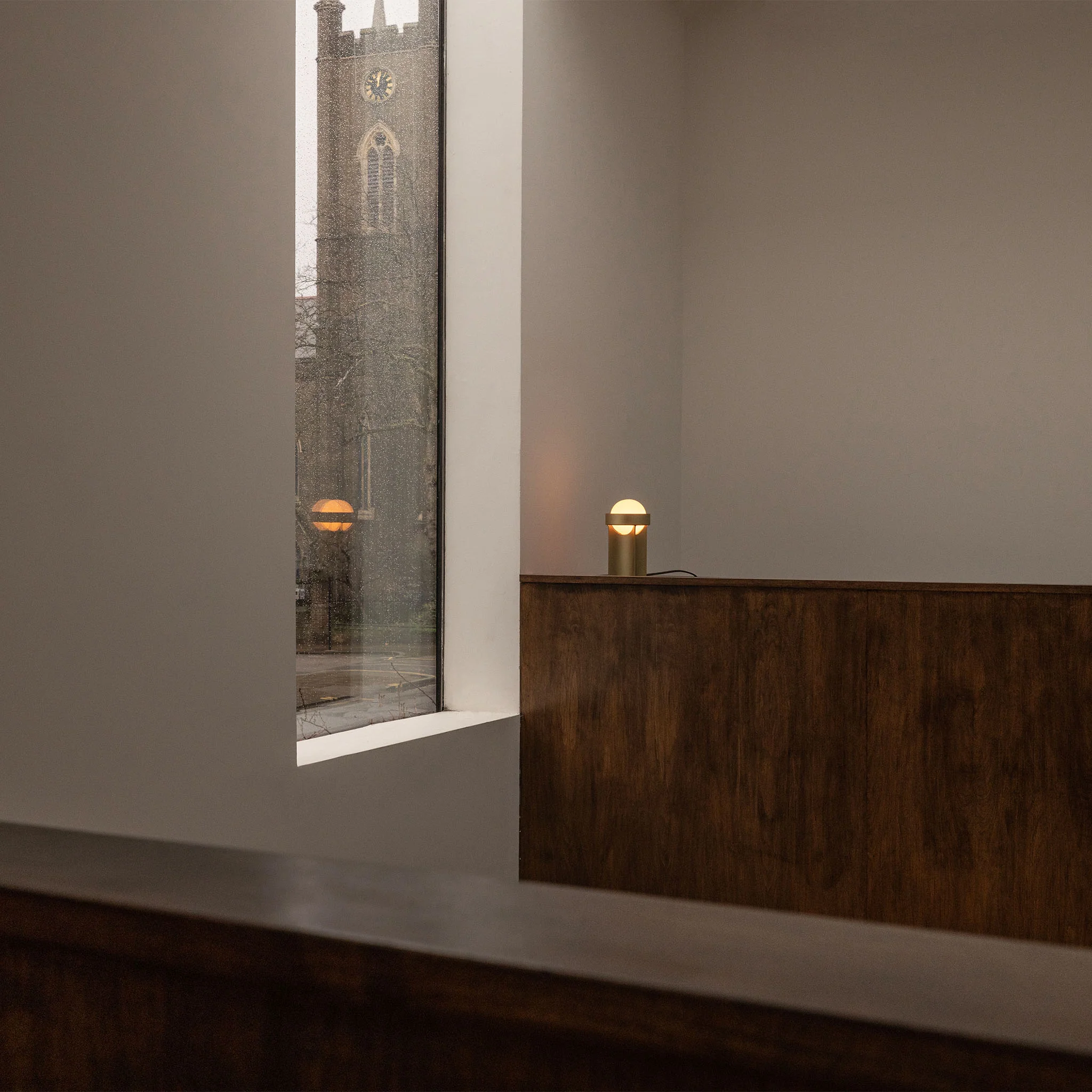 Loop Table Lamp in Gold + Sphere III - Image 4