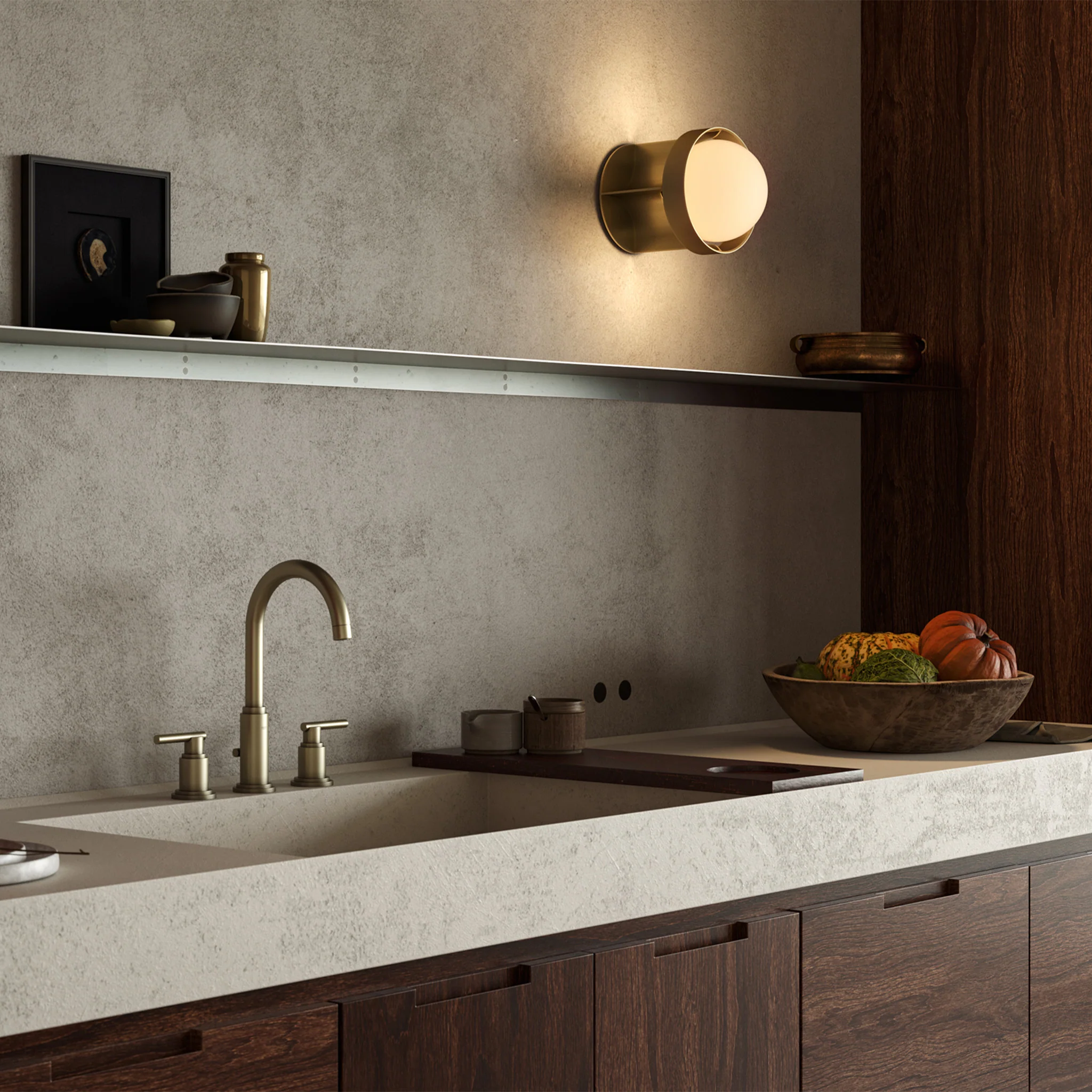 Loop Wall Light in Gold + Sphere IV - Image 6