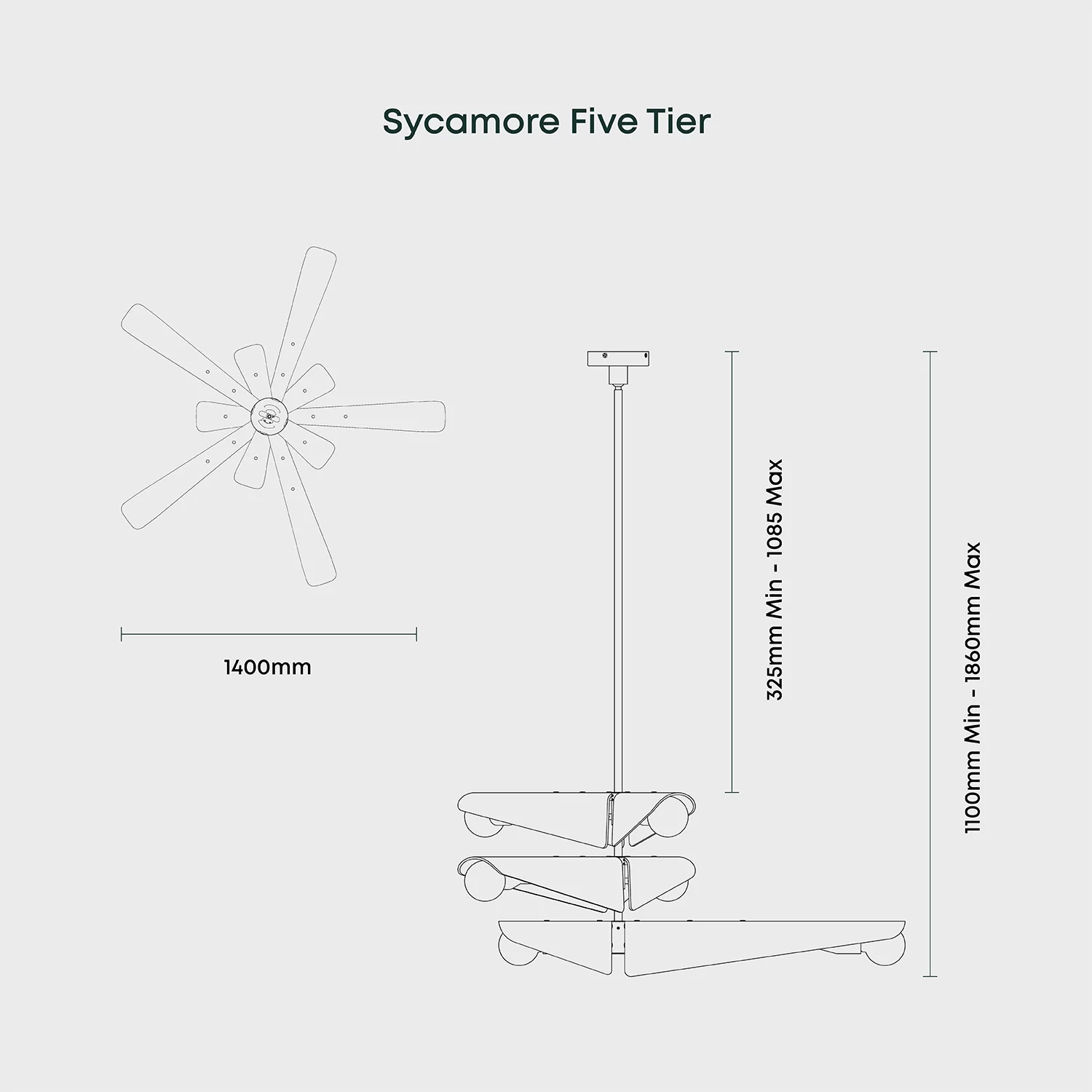 Sycamore Chandelier 5 Tiers in Dawn Grey - Image 9