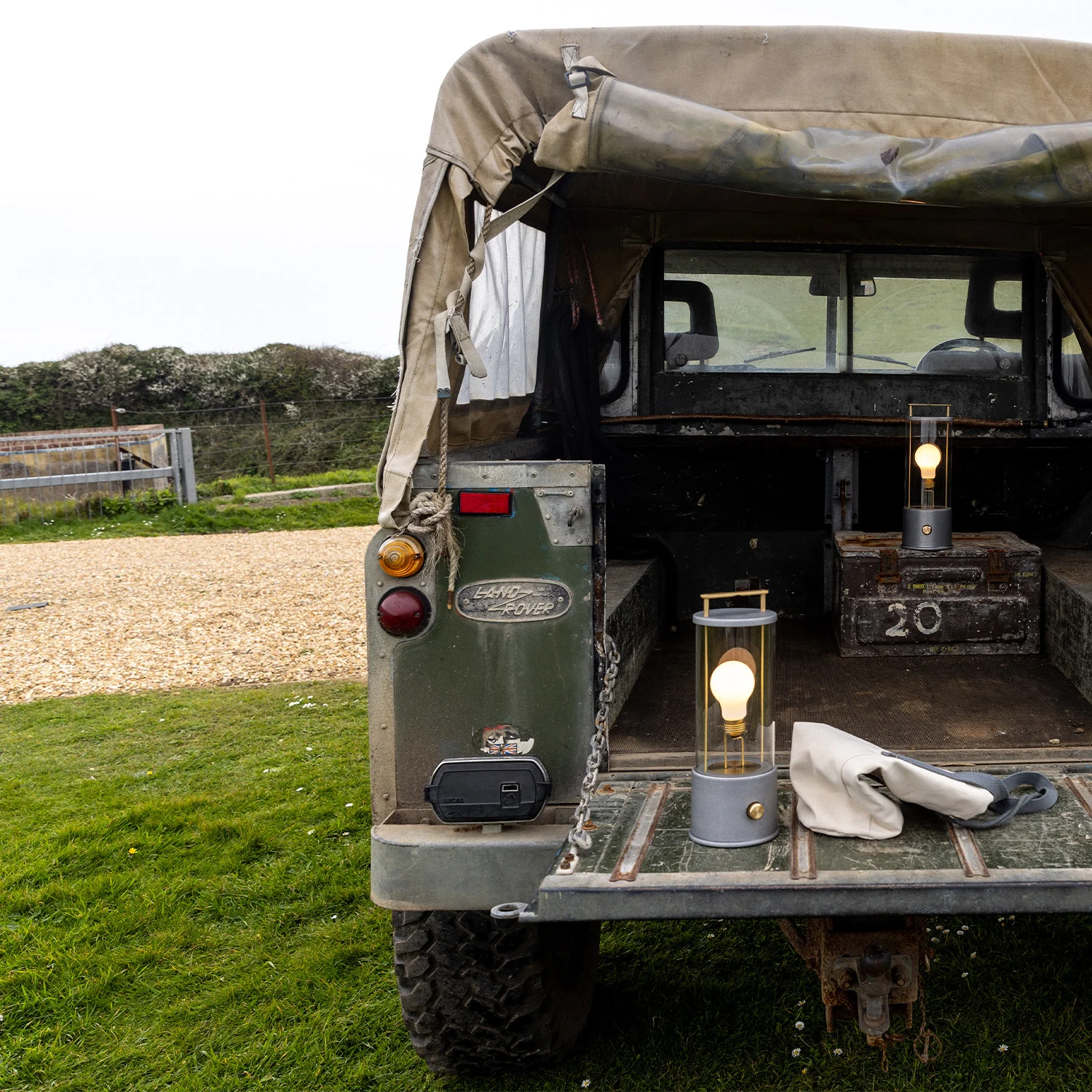 The Rugged Muse 1.0 Portable Lamp in Raw Aluminium - Set of 2 - Image 2