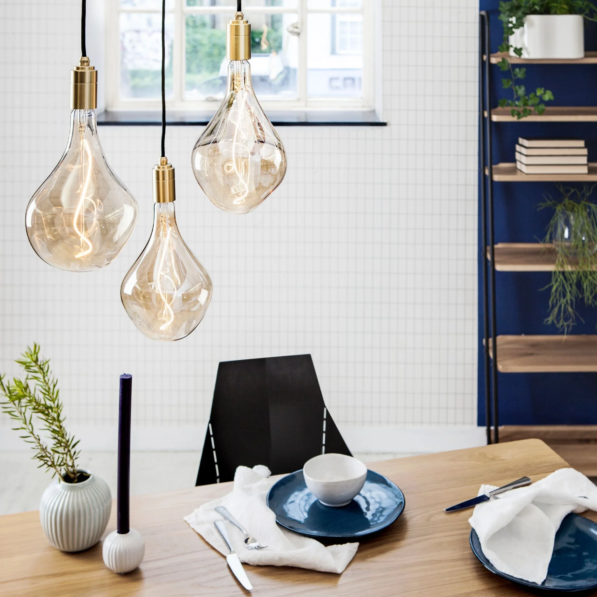 Triple Pendant in Brass + Voronoi II - Image 5