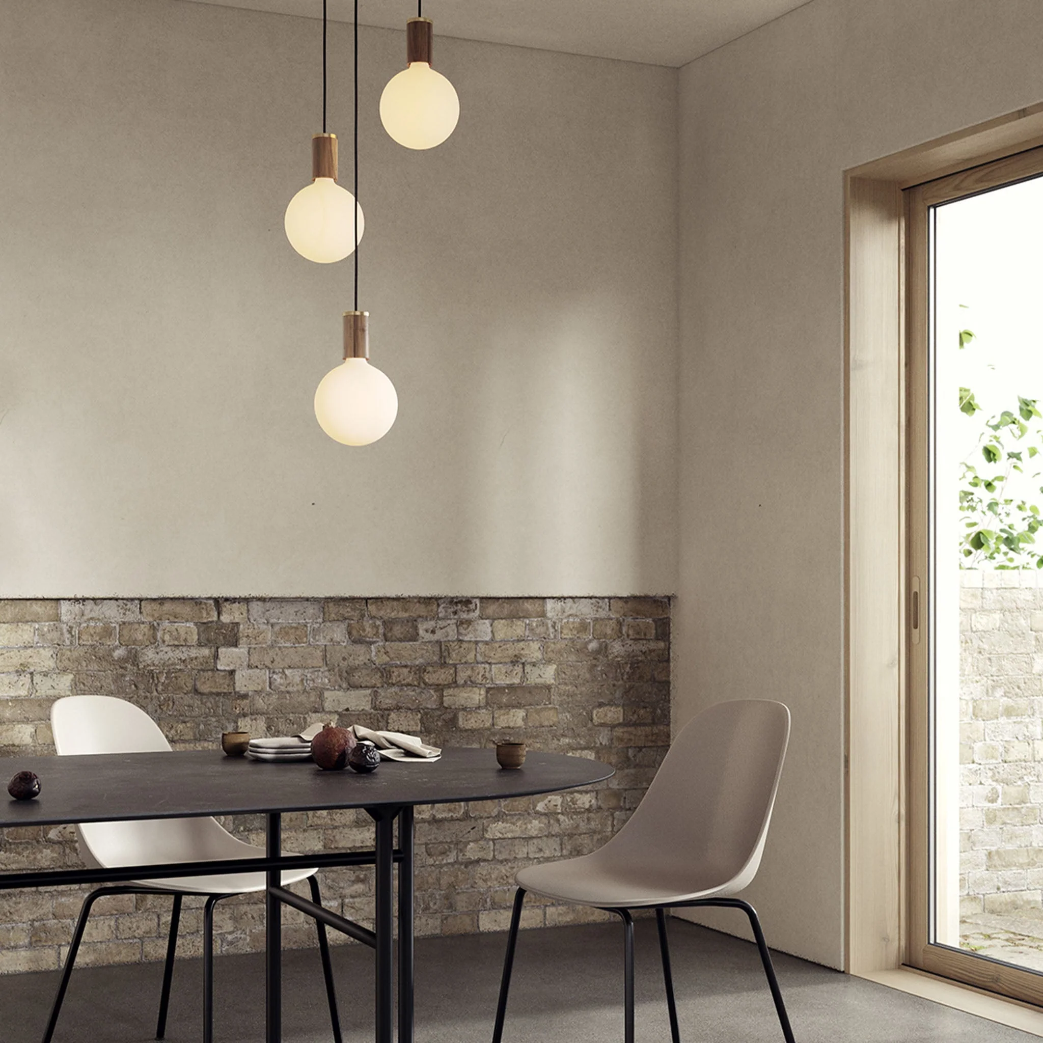 Triple Pendant in Oak + Sphere IV - Image 2