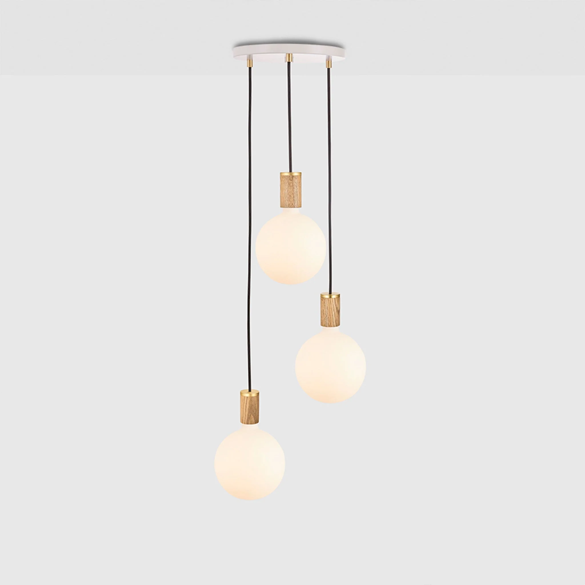 Triple Pendant in Oak + Sphere IV - Image 4