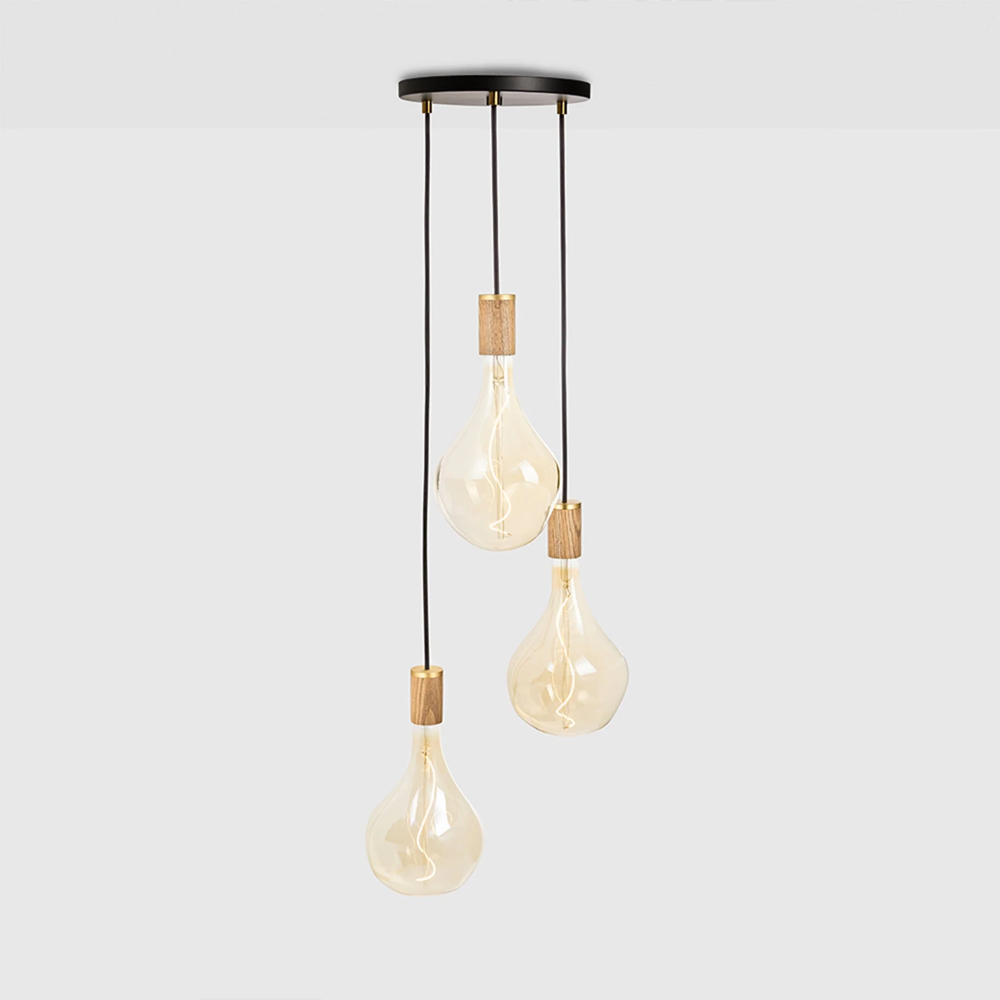 Triple Pendant in Oak + Voronoi II - Image 4