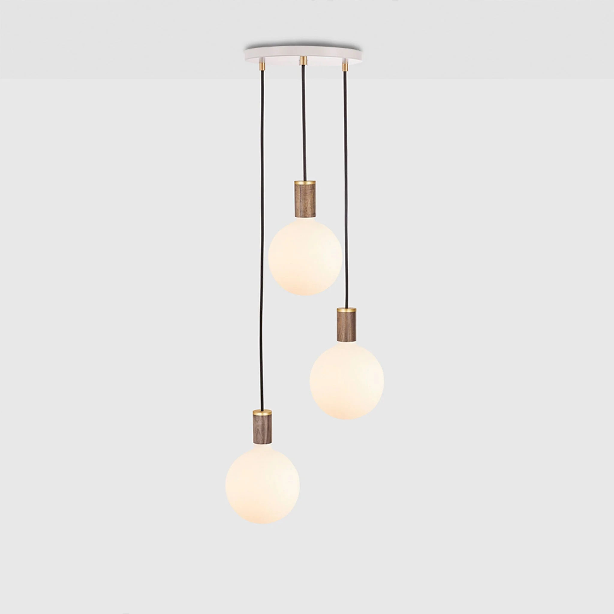 Triple Pendant in Walnut + Sphere IV