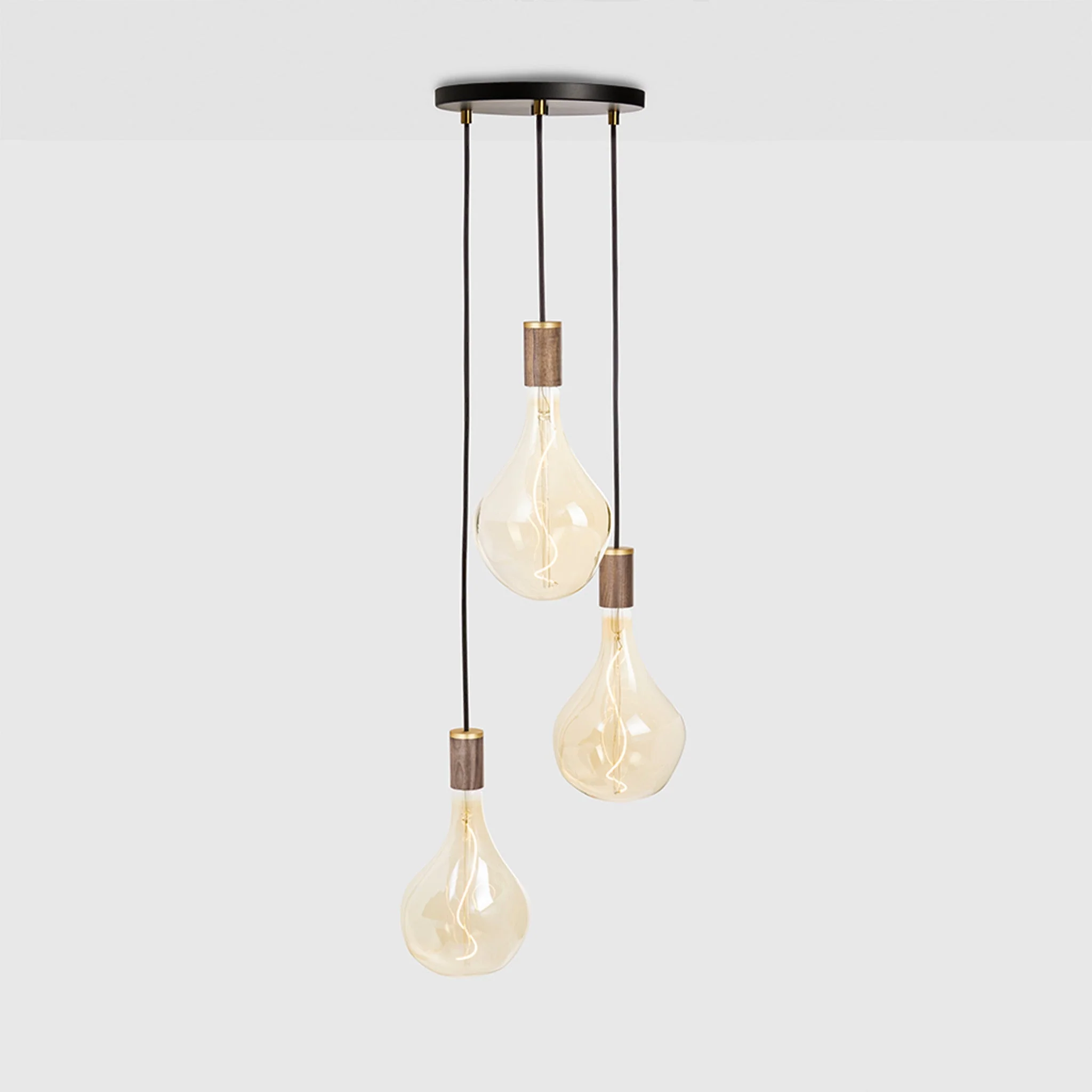 Triple Pendant in Walnut + Voronoi II - Image 2
